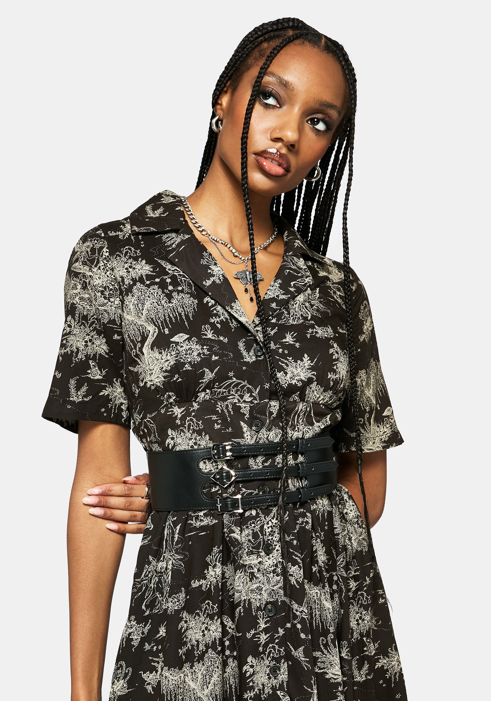 Zorya Winter Maypole Midi Hemd Kleid