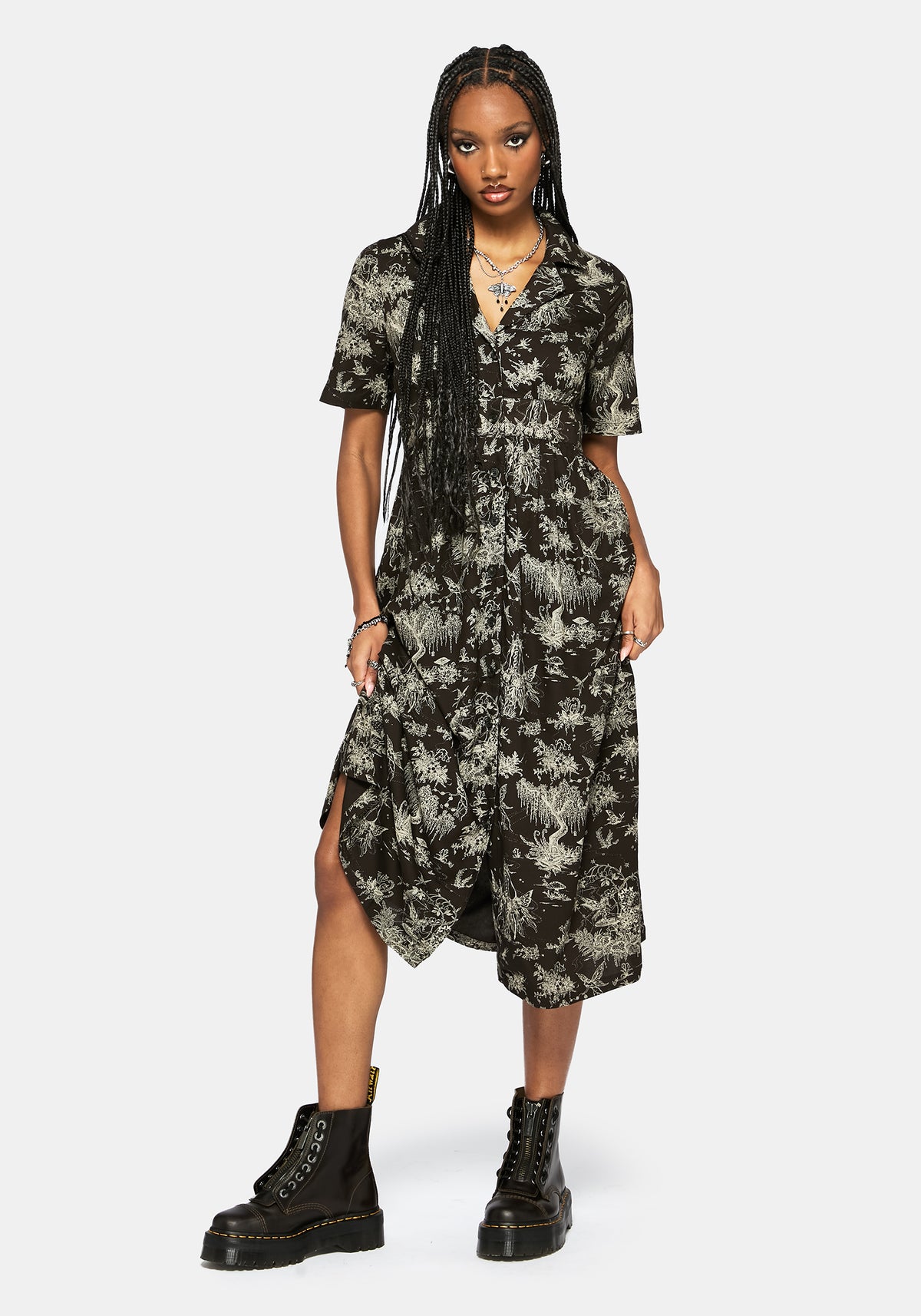 Zorya Winter Maypole Midi Hemd Kleid