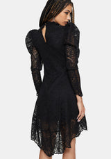 Victoriana High Neck Lace Mini Dress