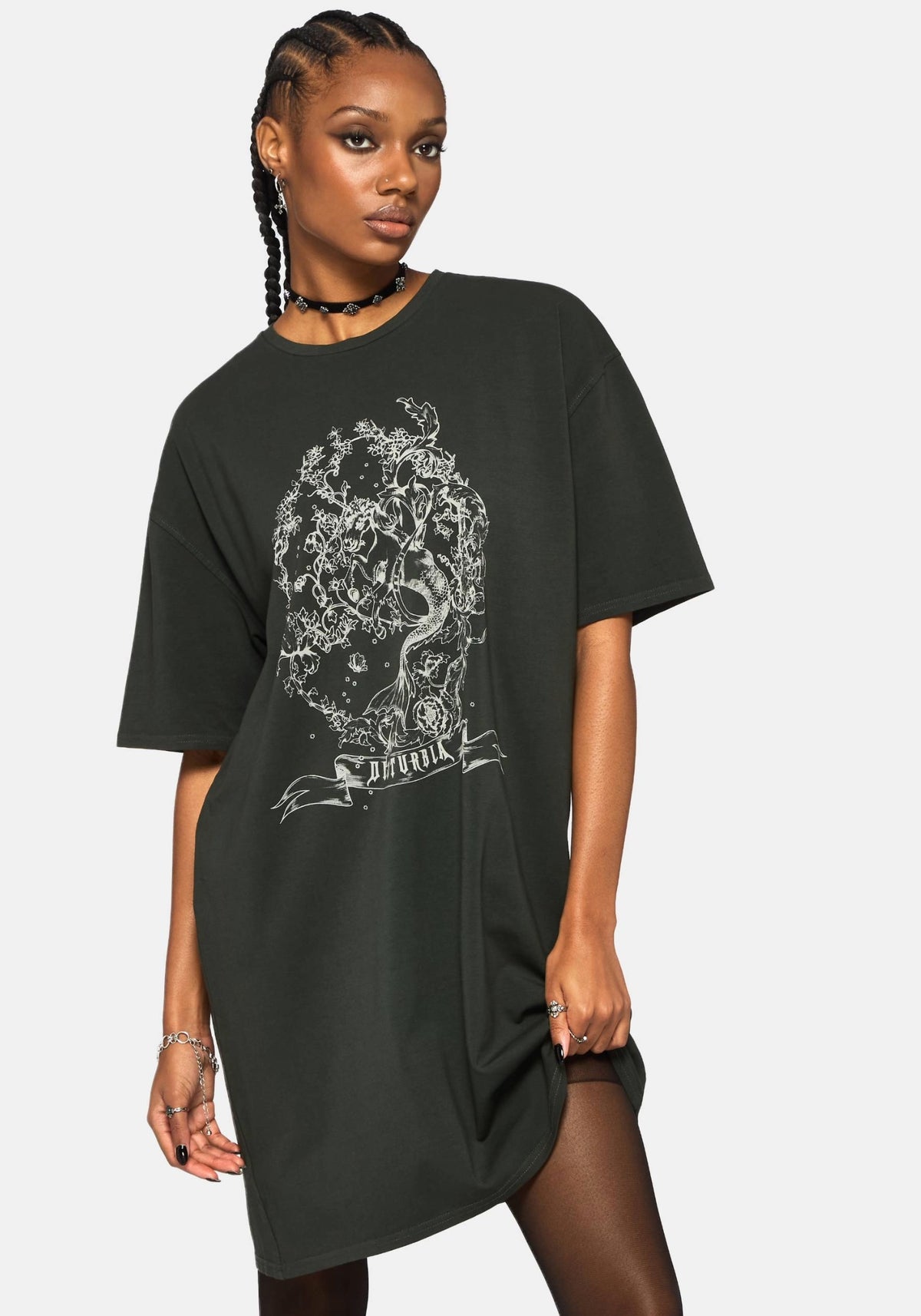 Merunicorn Enchanted Wald Bedruckt T-Shirt Kleid