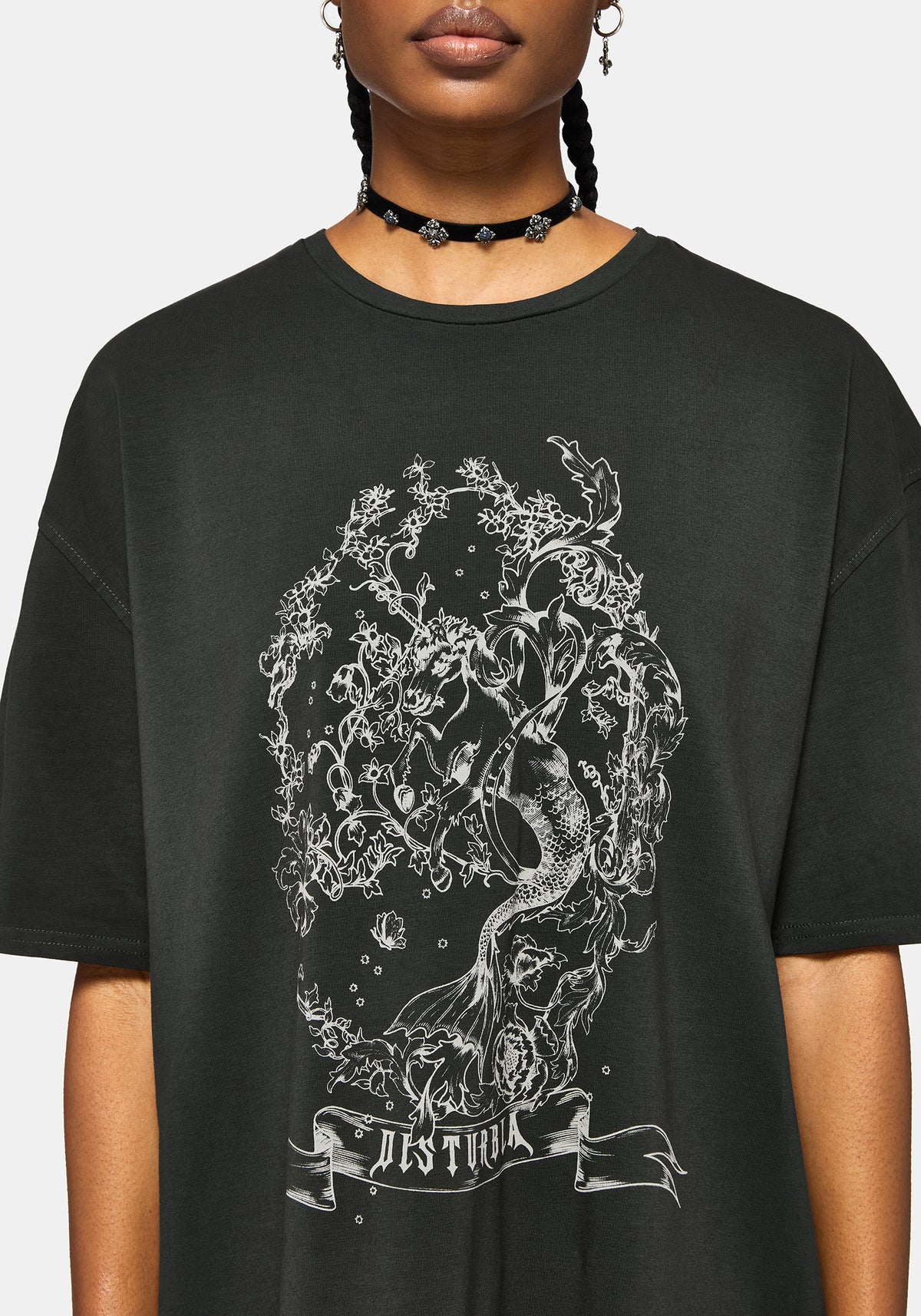 Merunicorn Enchanted Wald Bedruckt T-Shirt Kleid