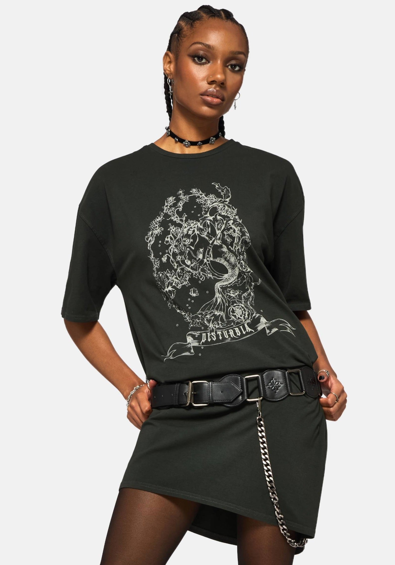 Merunicorn Enchanted Wald Bedruckt T-Shirt Kleid