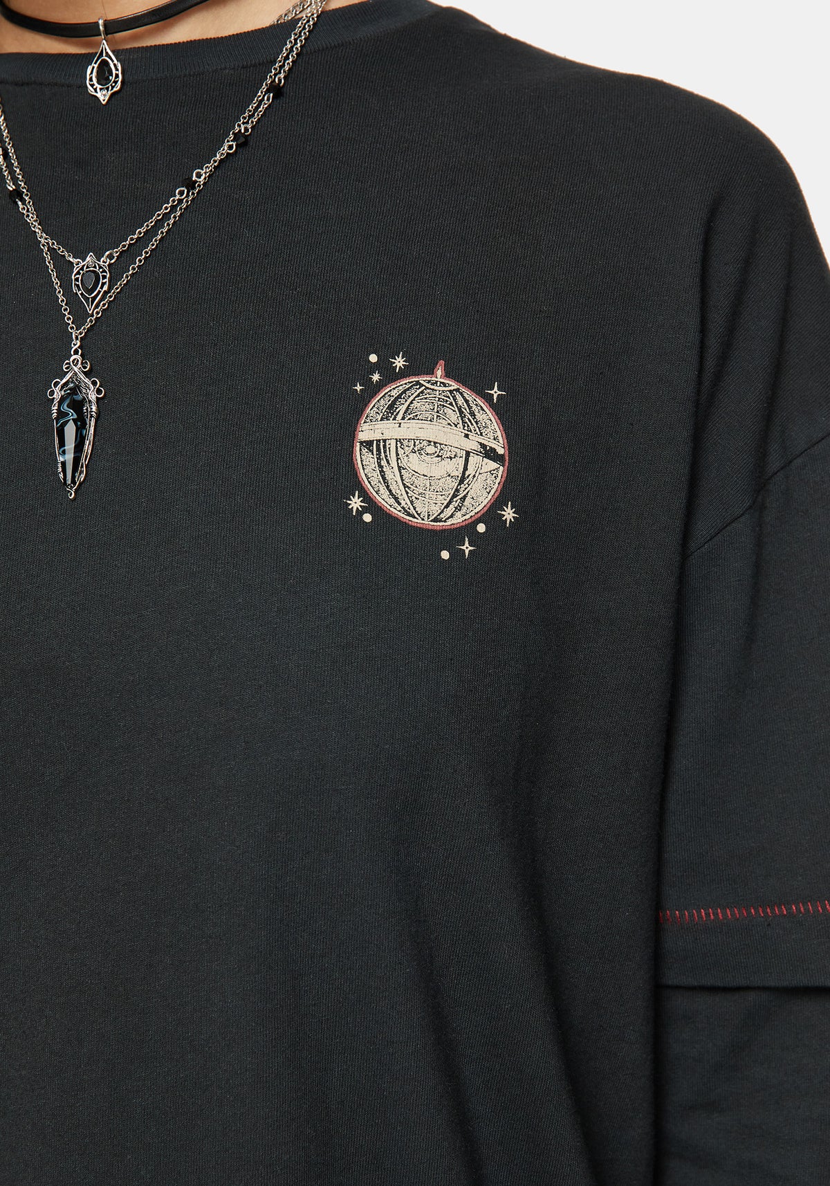 Temperance Tarot Grafik Lang Ärmel T-Shirt Kleid