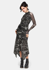 Isolde Mittelalterlich Map Mesh Midaxi Kleid