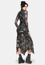 Isolde Mittelalterlich Map Mesh Midaxi Kleid