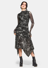 Isolde Mittelalterlich Map Mesh Midaxi Kleid