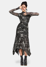 Isolde Mittelalterlich Map Mesh Midaxi Kleid