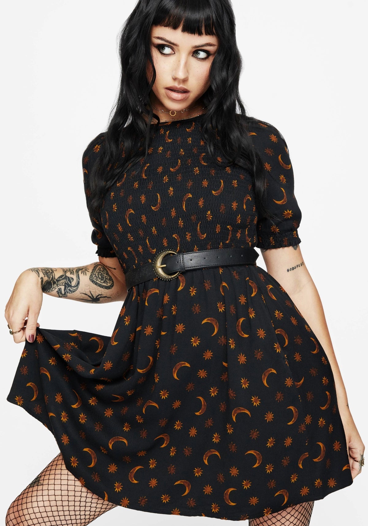 Elura Celestial Druck Mini Kleid