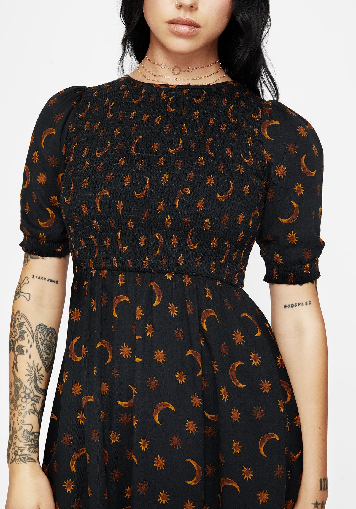 Elura Celestial Druck Mini Kleid