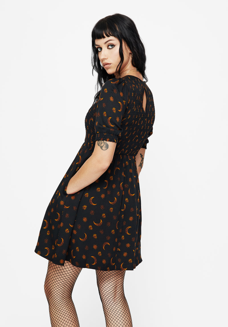 celestial mini dress spell Elura Celestial Print Mini Dress – Disturbia