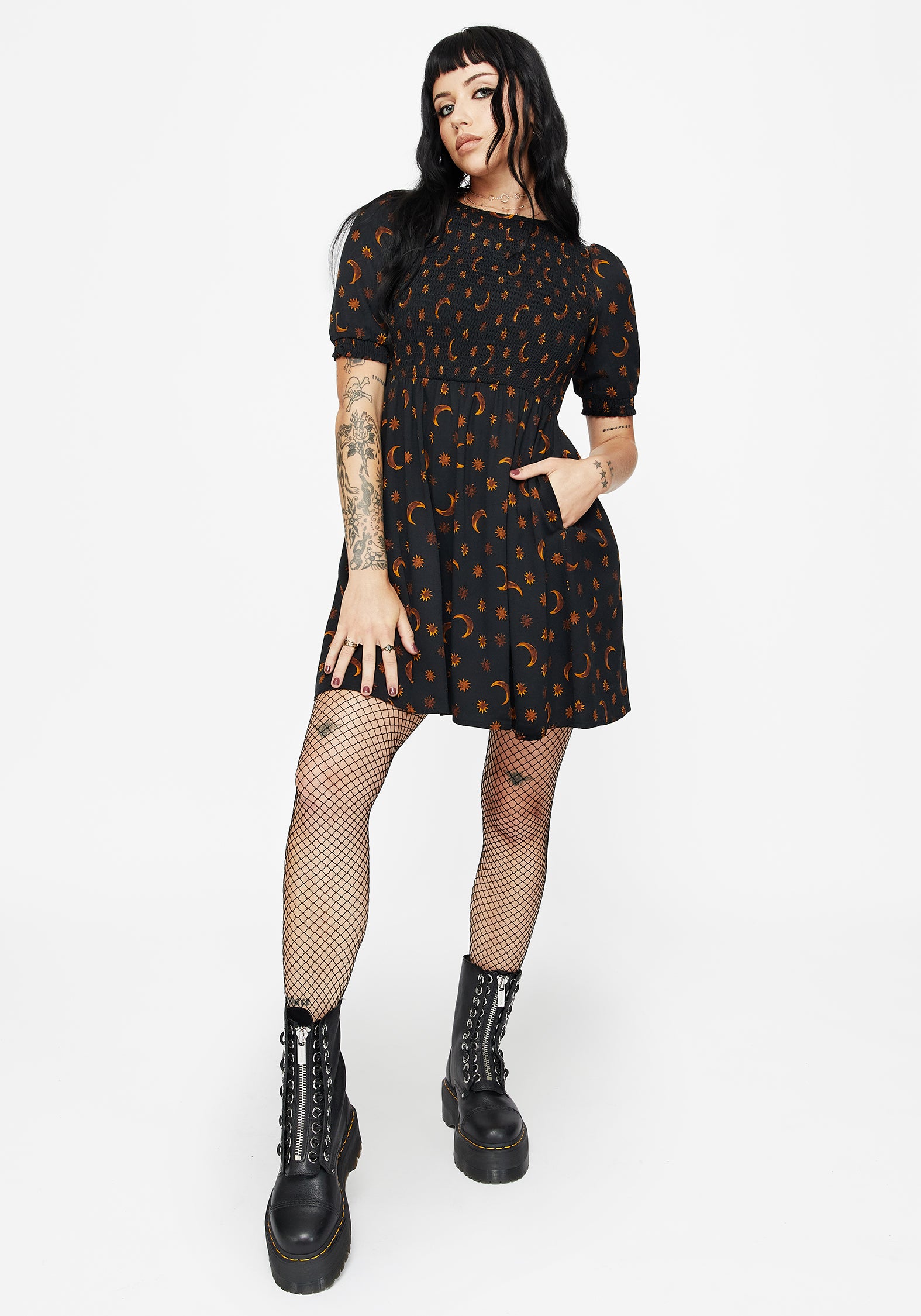 Elura Celestial Druck Mini Kleid