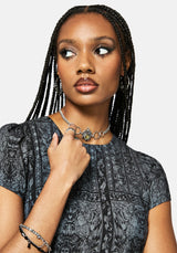 Fracture Cathedral Print Smock Mini Dress