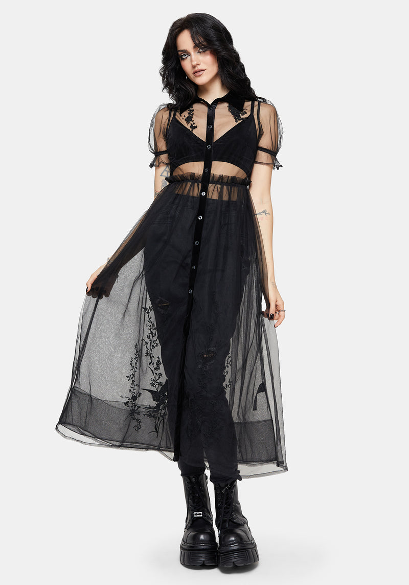 tulle shirt dress Aria Embroidered Button Up Midaxi Sparkly Off Shoulder Champagne Show stopping true to sale2025aug Color:Black/Gold