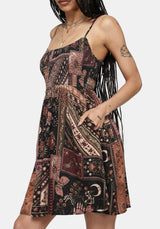 Nola Folklore Patchwork Print Minikleid