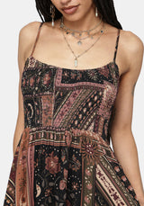 Nola Folklore Patchwork Print Minikleid