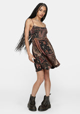 Nola Folklore Patchwork Print Minikleid