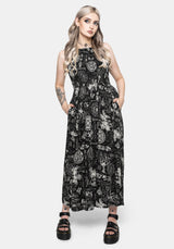 Trinity Mond Gerafft Rückenausschnitt Midi Kleid