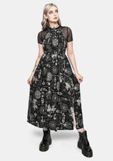 Trinity Mond Gerafft Rückenausschnitt Midi Kleid