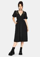 Fleux Phönix Bestickt Wickel Midi Kleid