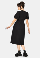 Fleux Phönix Bestickt Wickel Midi Kleid