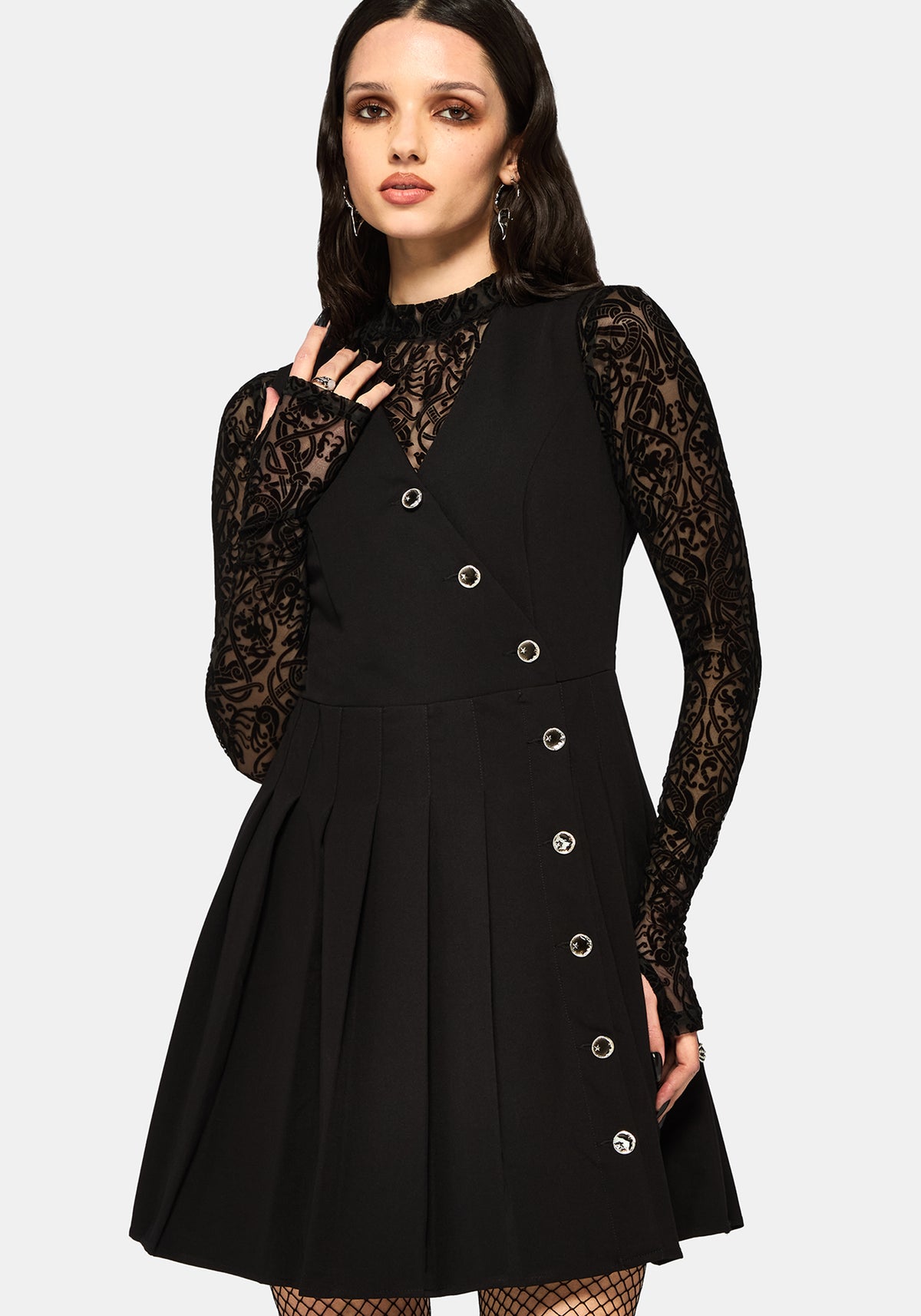 Moonage Asymmetrisch Ärmellos Mini Kleid