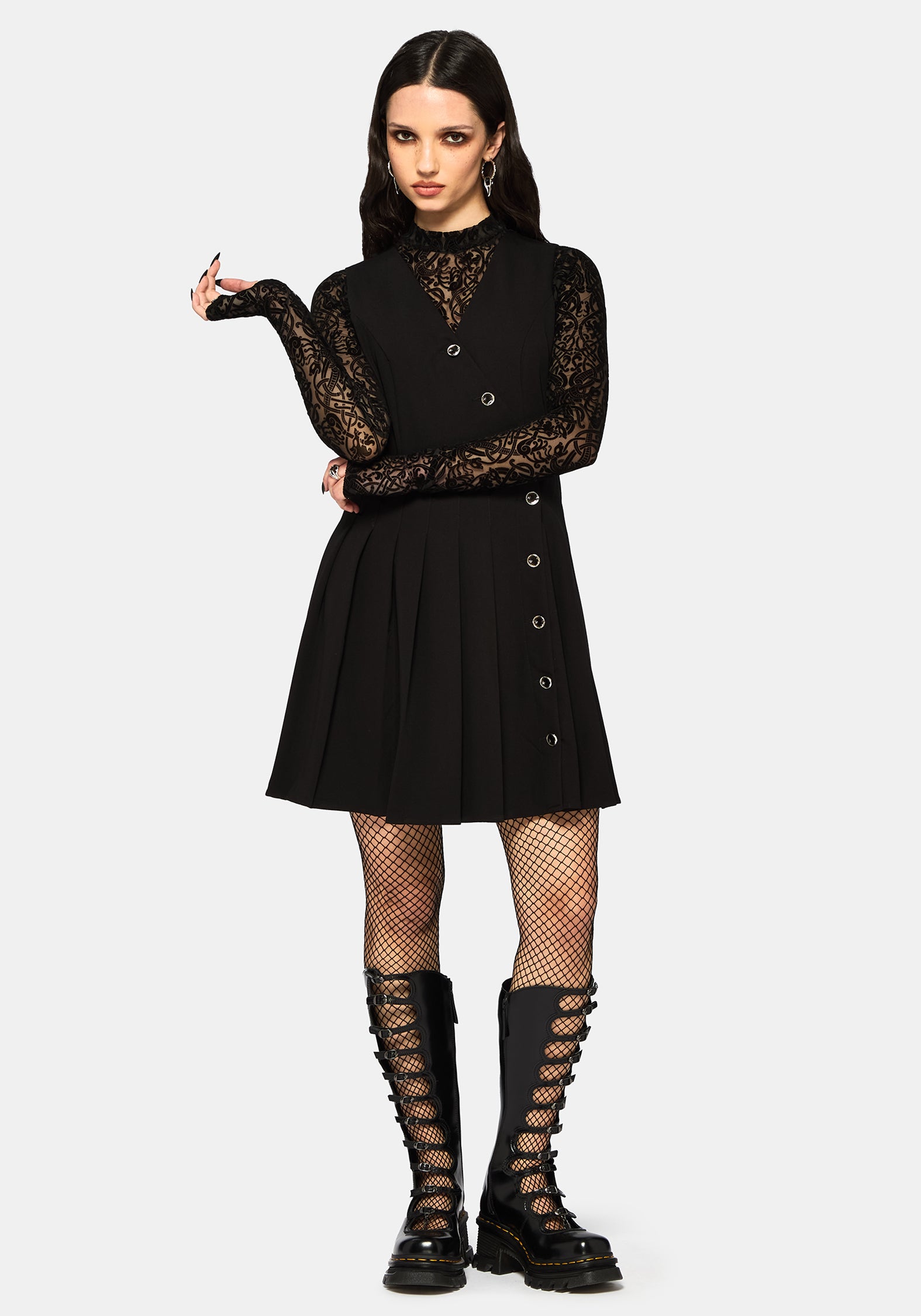 Moonage Asymmetrisch Ärmellos Mini Kleid