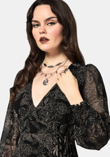 Surge Celtic Print Wrap Mini Dress