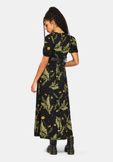 Cimora Dandelion Print Puff Sleeve Maxi Dress EU 34