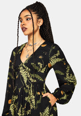 Cimora Dandelion Print Button Up Mini Dress