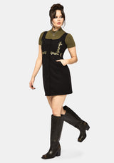Abundance Embroidered Cord Pinafore Mini Dress