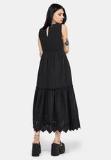 Noirette Broderie Midi Dress EU 34