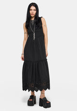 Noirette Broderie Midi Dress EU 34