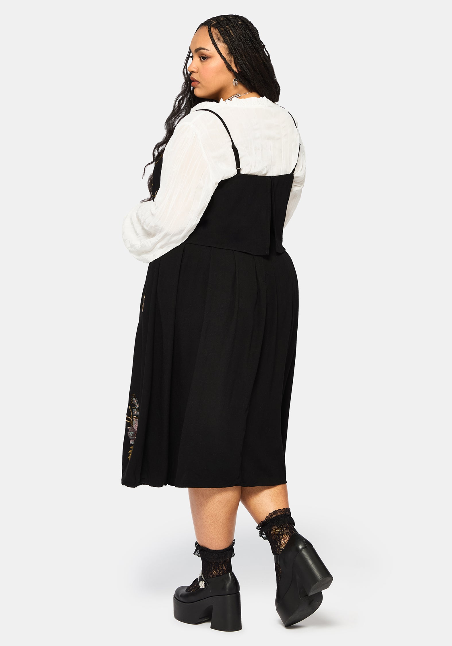 Genevra Bestickt Überlagerung Midi Kleid