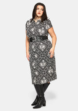 Hexweave Druck Passgenau Midi Hemd Kleid