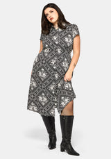Hexweave Druck Passgenau Midi Hemd Kleid