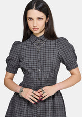 Nimira Prüfen Puffärmel Ärmel Mini Kleid