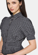 Nimira Prüfen Puffärmel Ärmel Mini Kleid