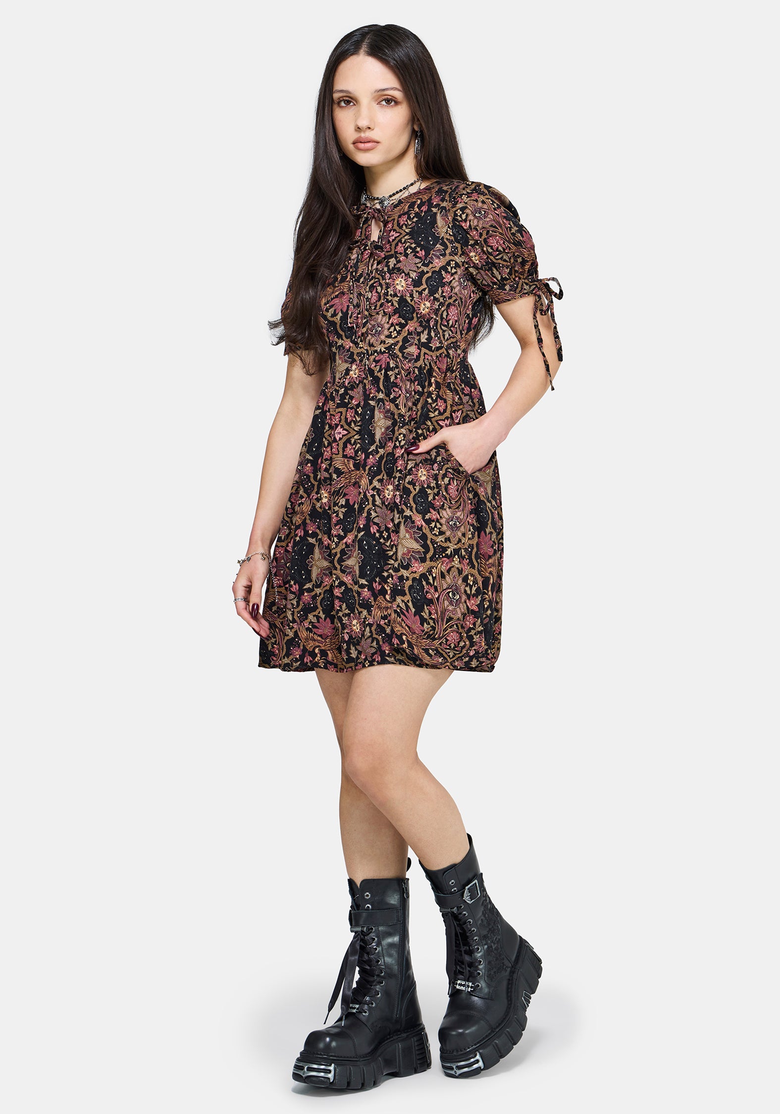 Mythos Druck Krawatte Vorderseite Mini Kleid