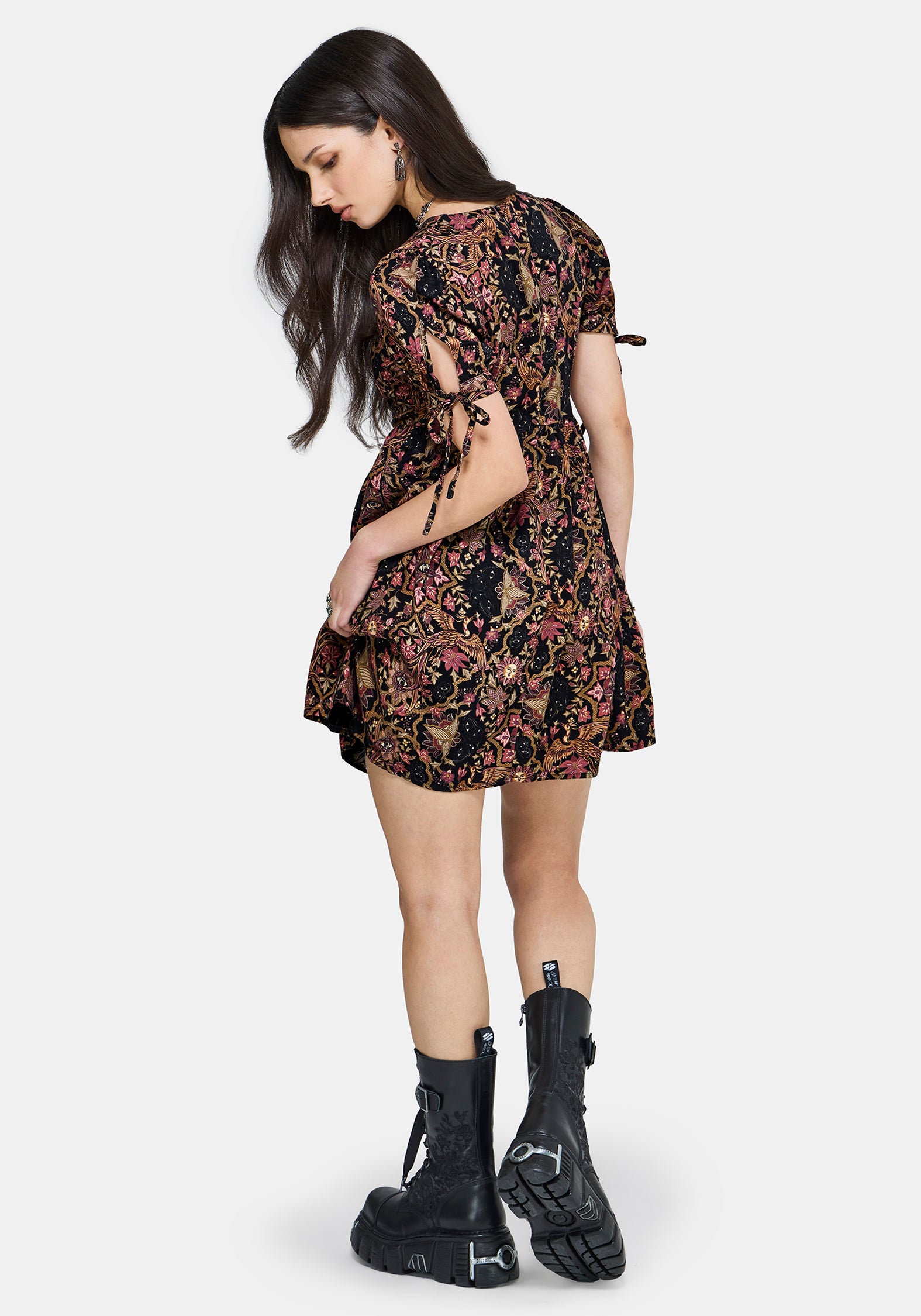 Mythos Druck Krawatte Vorderseite Mini Kleid