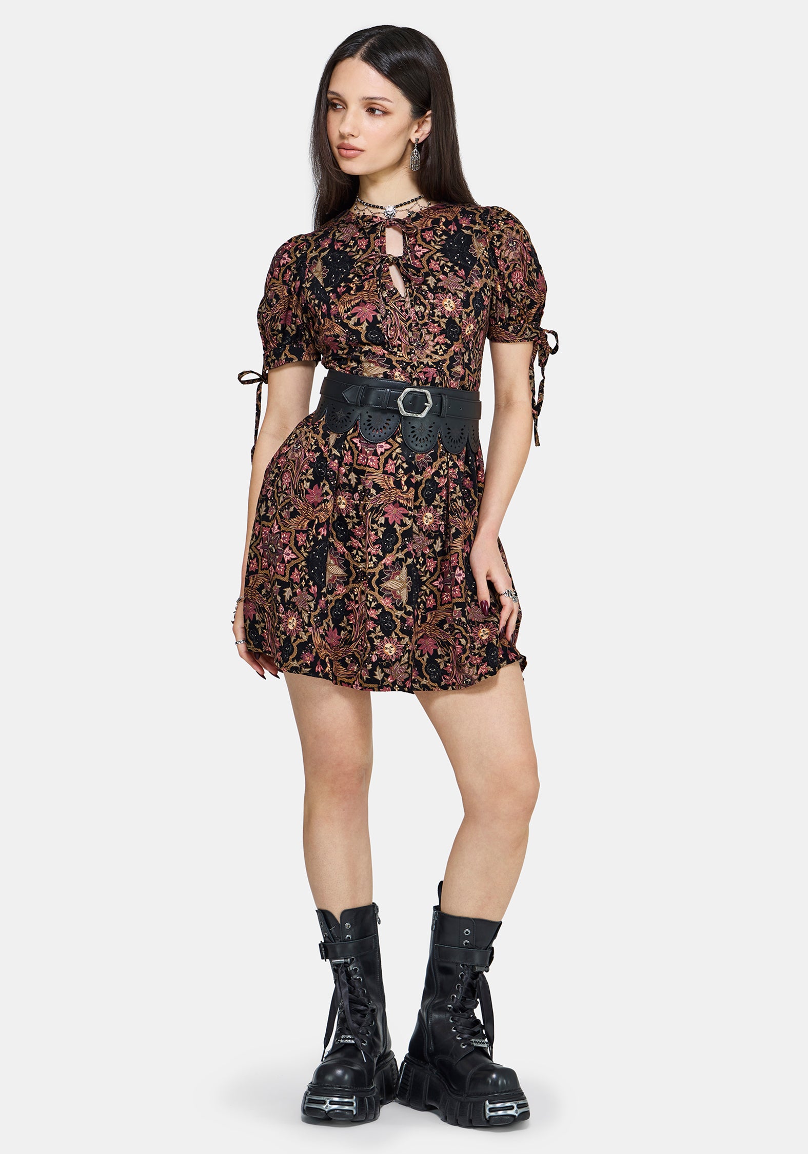 Mythos Druck Krawatte Vorderseite Mini Kleid