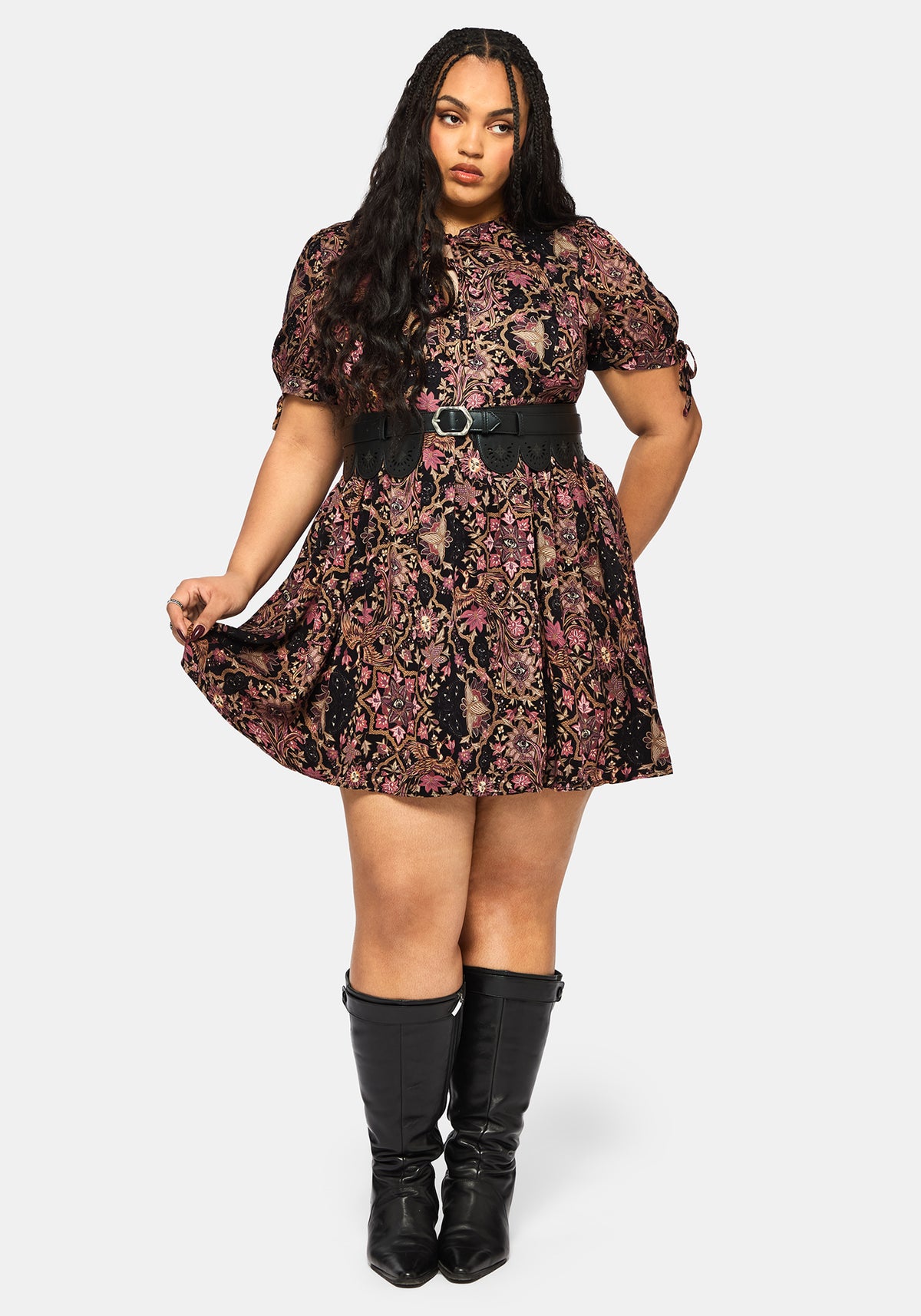 Mythos Druck Krawatte Vorderseite Mini Kleid