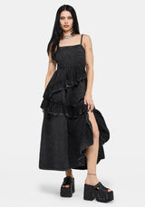 Corvina Fitted Bodice Waterfall Tiered Midaxi Dress EU 34
