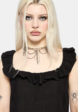 Nephra Frilly Sleeve Trapeze Mini Smock Dress EU 34