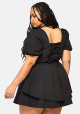 Obsidia Spitze Hoch Korsett Mini Kleid