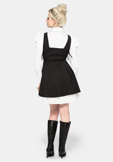 Sabrina Striped Pleated Tie Side Pinafore Dress