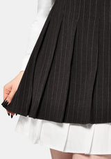Sabrina Striped Pleated Tie Side Pinafore Dress