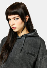 Aelin Schwert Applikation Kapuze Pullover Kleid - Schwarz