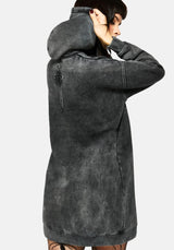 Aelin Schwert Applikation Kapuze Pullover Kleid - Schwarz
