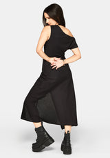 Lila Asymmetric Stripe Midaxi Dress
