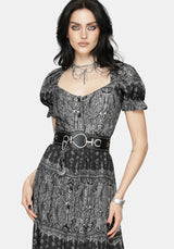 Zelira Paisley Print Midi Dress
